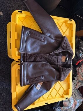 BearPaw Black Faux Sherpa-Lined Jacket size XL NWT